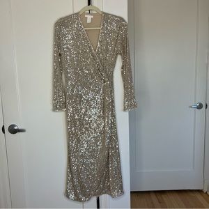 H&M Sequin Wrap Dress